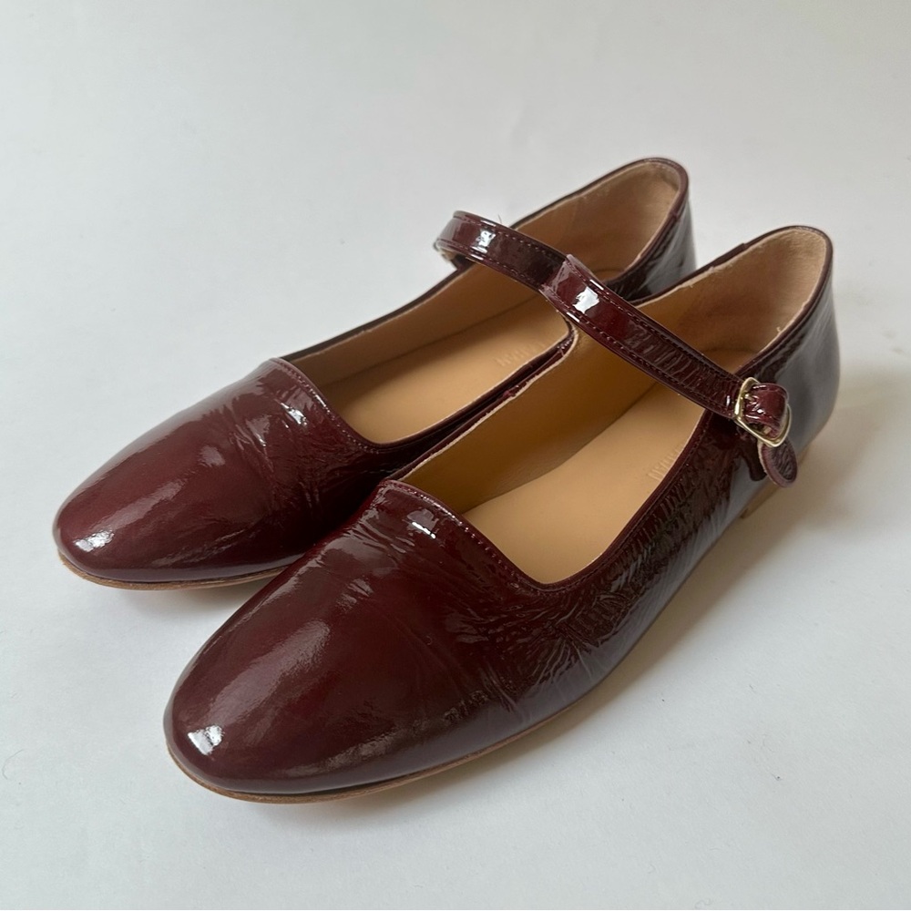 Caron Callahan Deep Red Mary Jane Flats size 41 - Picture 5 of 8